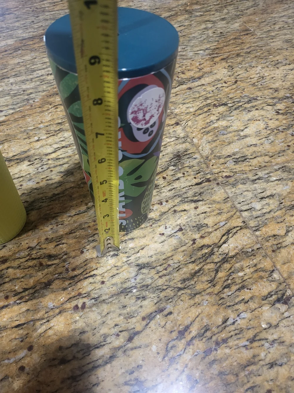 Starbucks Tropical 24 oz Stainless Steel Cold Cup Tumbler w/ Lid & Straw